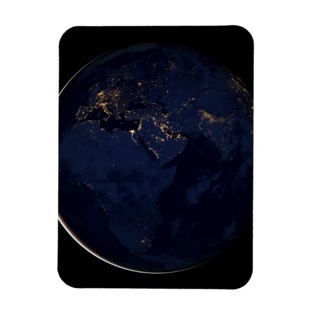 Ímã Terra cheio com Luzes da Cidade (Vertical)