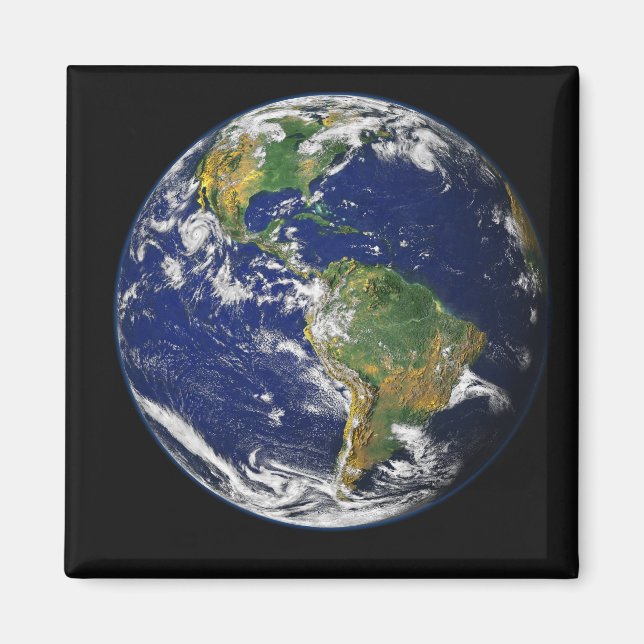 Imã Terra cheio mostrando o hemisfério oeste (Frente)