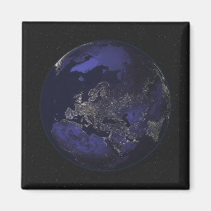 Imã Terra completa na noite que mostra as luzes 3 da