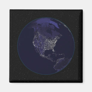 Imã Terra completa na noite que mostra as luzes 4 da