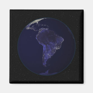 Imã Terra completa na noite que mostra as luzes 6 da