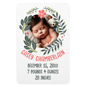 Ímã terra de babyfloral recém-nascido personalizada