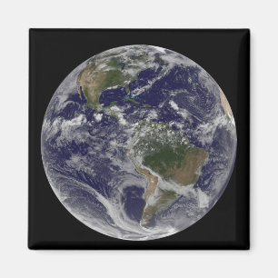 Imã Terra de cheio mostrando a América do Norte e o Su