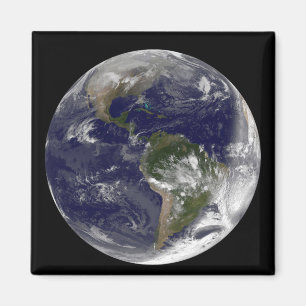 Imã Terra de cheio mostrando a América do Norte e o Su