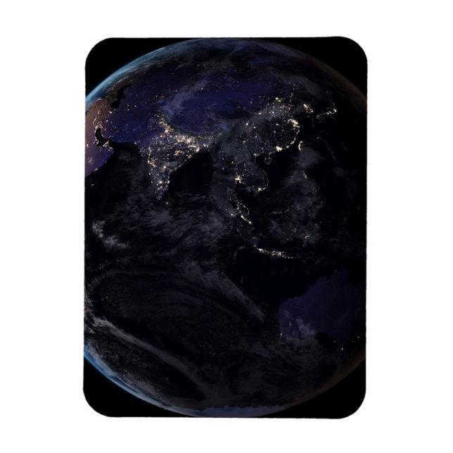 Ímã Terra De cheio Mostrando As Luzes Da Cidade Da Ási (Vertical)