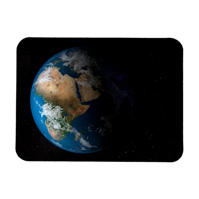 Ímã Terra De cheio Mostrando Nuvens Simuladas Sobre A  (Horizontal)