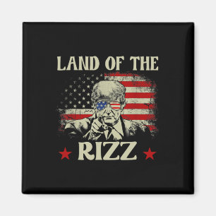 Imã Terra Do Rizz Patriótico Divertido Trump 4 De Julh