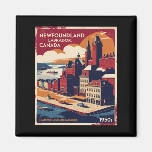 Imã Terra Nova e Labrador Canadá, 1950, Vintage Tra