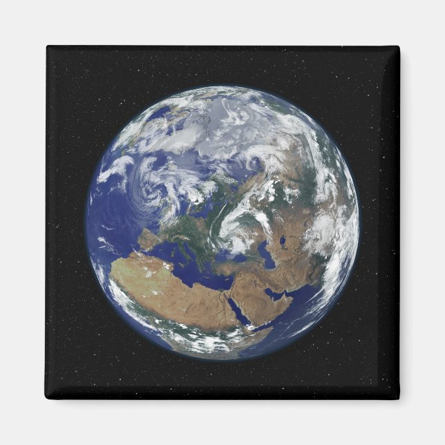 Imã Terra totalmente iluminada centrada na Europa (Frente)