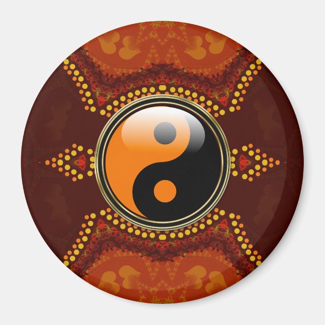 Imã Terra Tribal Nova Idade Yin Yang Magnet (Frente)
