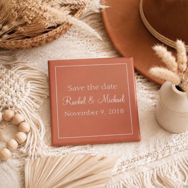 Imã Terracotta Romance Save the Date Casamento  (Criador carregado)