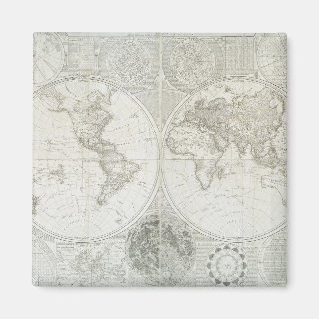 Imã Terraqueous Globe por Samuel Dunn | 1787 (Frente)