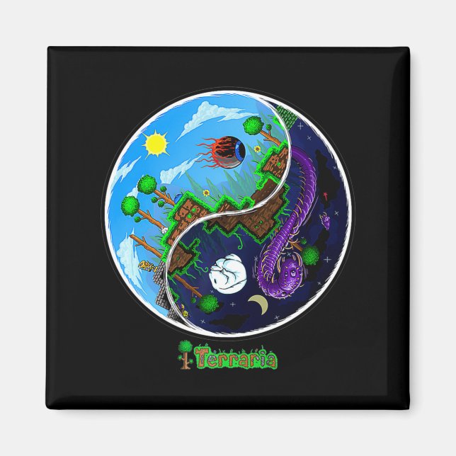 Imã Terraria Night And Day T Shirt  (Frente)