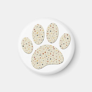 Imã Terrazzo Dog Pawprint Art