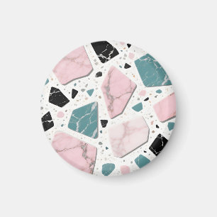Imã Terrazzo Mármore Pastel Rosa Verde-água Moderno