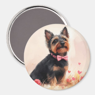 Imã Terrier Australiano com Rosas - Dia dos Namorados