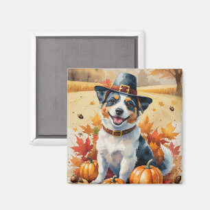 Imã Terrier Australiano Folhas de Outono Arte de Ação