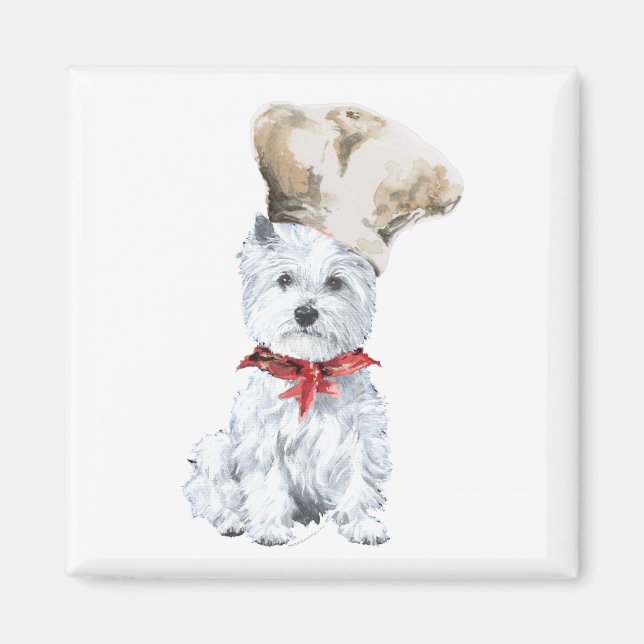 Imã Terrier Branco do Highland Ocidental Chef (Frente)