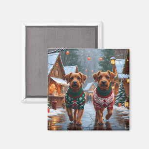 Imã Terrier da Baía de Chesapeake Natal Neve Feriado