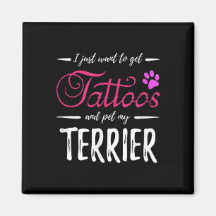 Imã Terrier Dog Lover Tattoo Engraçado Cachorro Mãe Do
