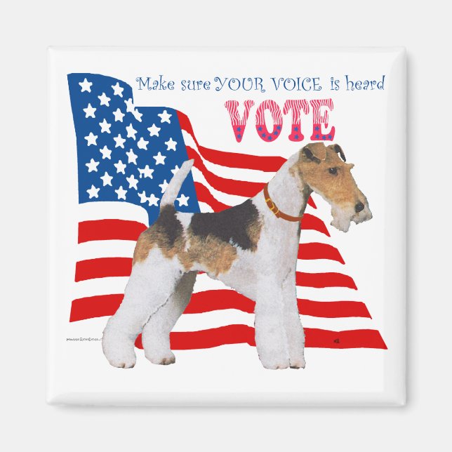 Imã Terrier Fox de Arame VOTE (Frente)