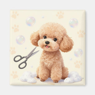 Imã Tesoura de Aparar Poodle Fofa Bolhas