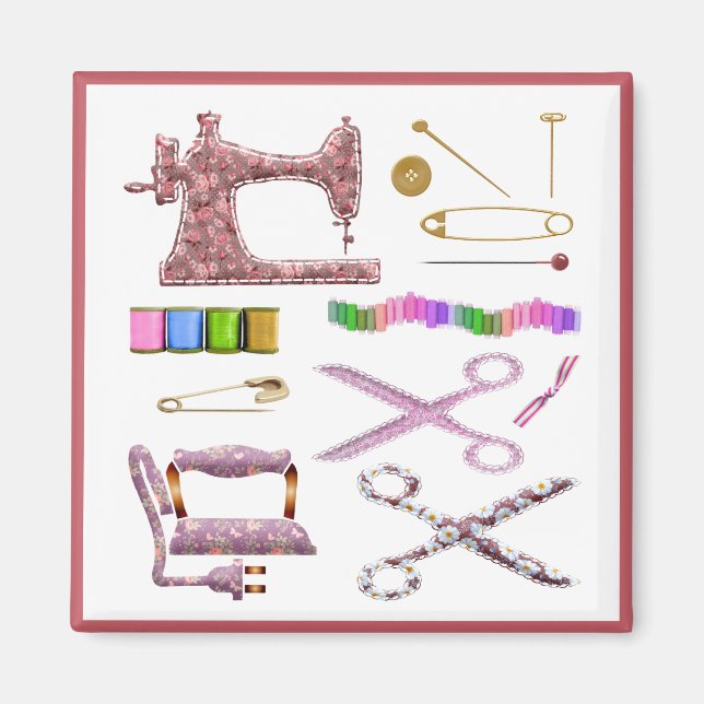 Imã Tesoura-De-Costura De Semente De Seamstresse (Frente)