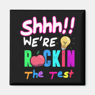 Imã Test Day Rock The Test Rainbow Teachent (Professor