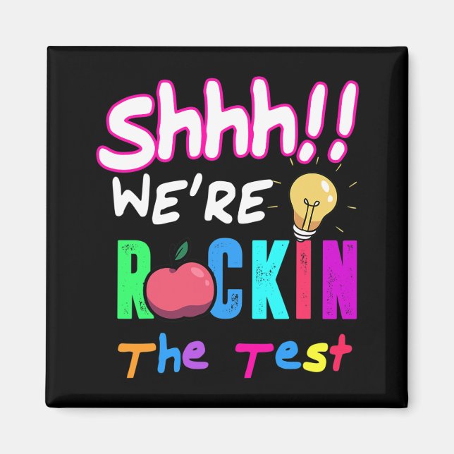 Imã Test Day Rock The Test Rainbow Teachent (Professor (Frente)