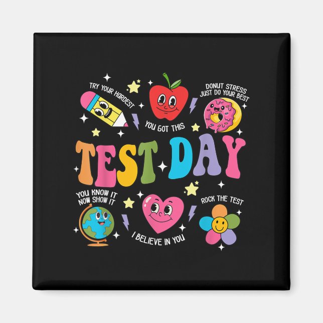 Imã Test Day Rock The Test Testing Day Motivational Te (Frente)