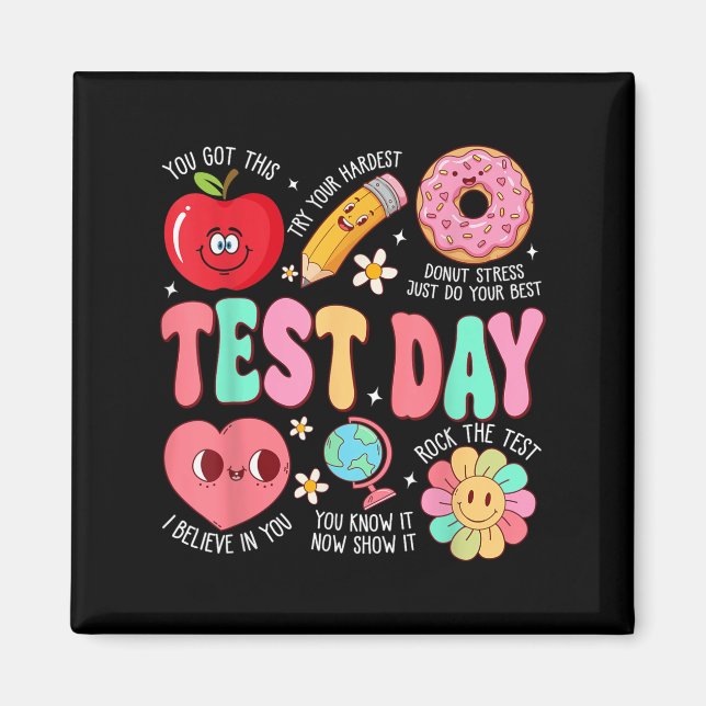 Imã Test Day Rock The Test Testing Day Motivational Te (Frente)