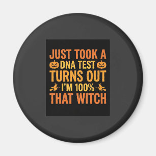 Imã Teste de DNA de Bruxa de Halloween Design Engraçad