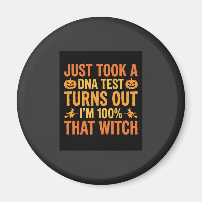 Imã Teste de DNA de Bruxa de Halloween Design Engraçad (Frente)