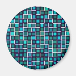 Imã Teste padrão abstrato bonito do azulejo no azul