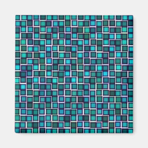 Imã Teste padrão abstrato bonito do azulejo no azul