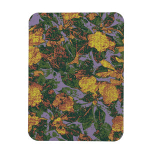Ímã Teste padrão amarelo da camuflagem da flor
