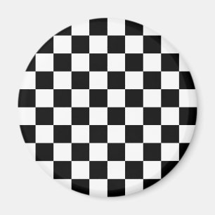 Imã Teste padrão Checkered preto & branco