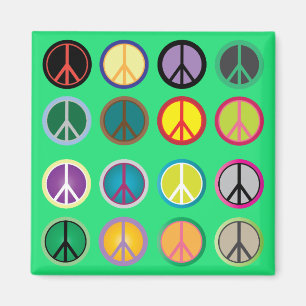 Imã Teste padrão colorido do sinal de paz 60s do hipp
