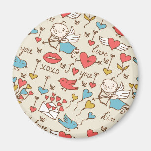 Imã Teste padrão do dia dos namorados com Cupido