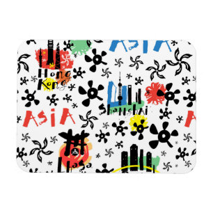 Ímã Teste padrão dos símbolos de Ásia  