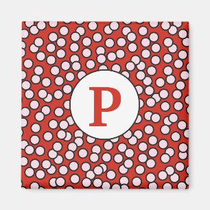 Imã Teste padrão Dotty do monograma