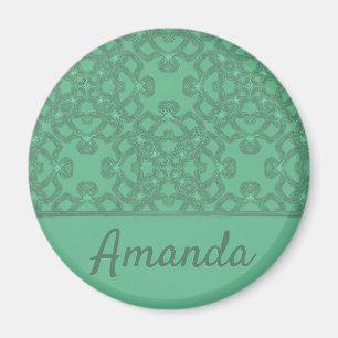 Imã Teste padrão personalizado do verde da hortelã