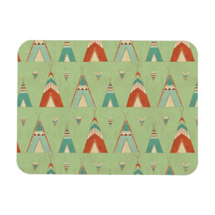 Ímã Teste padrão verde do Teepee de etapa   de Geo do