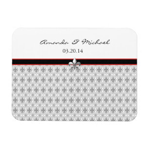 Ímã Teste padrão vermelho cinzento preto personalizad