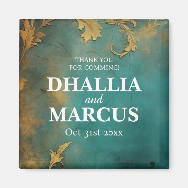 Imã Teto Floral gótico E Dourado (Frente)