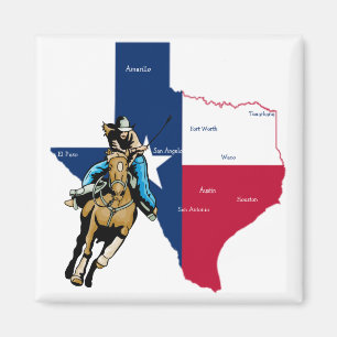 Imã Texas Cowgirl On Horse