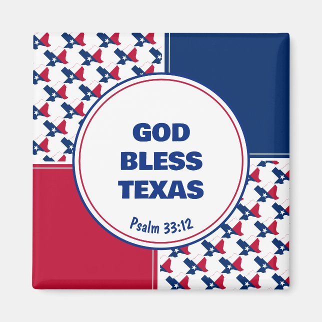 Imã TEXAS de DEUS ABENÇOE Patriótico Personalizado (Frente)