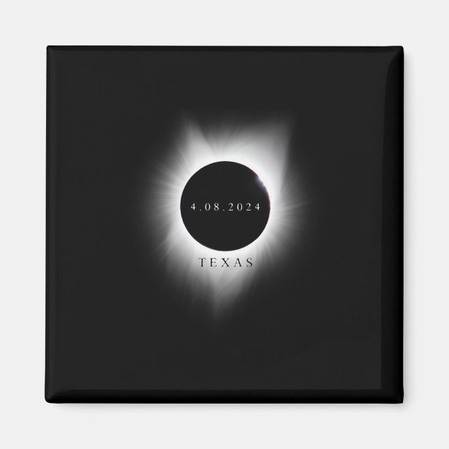 Imã Texas Eclipse 4.08.24 Eclipse Solar Total 2024 Tex (Frente)