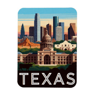 Ímã Texas EUA Grandes Estradas de Cidade E Viagens Oci