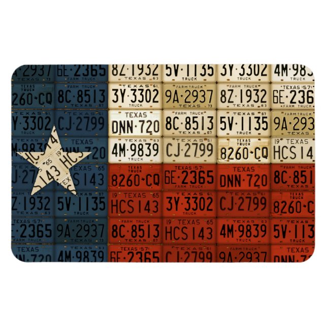 Ímã Texas Flag Licate Plate Art Lone Star State (Horizontal)